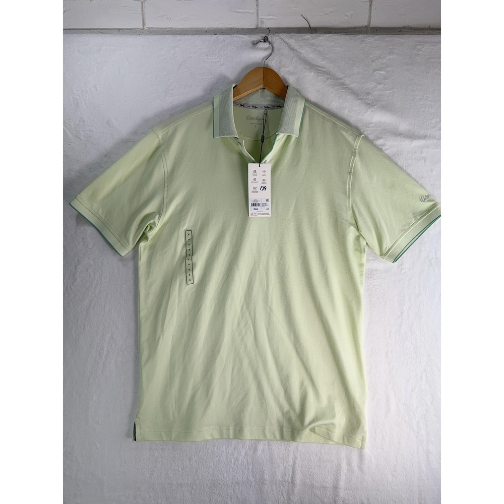 Walter Hagen Polo Shirt Mens Small Lime Green Clubhouse Piping Golf Stretch